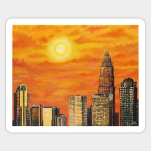 'City in the Golden Light' (Charlotte, NC) Sticker